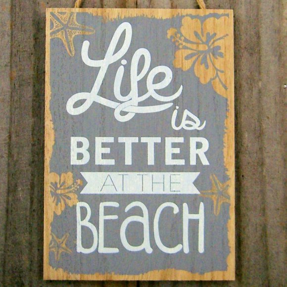 Tropical Family Home Sign 'Life is better at the Beach' Choice of four colors - Picture 5 of 9